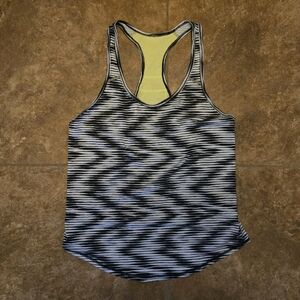 Black White Detailed Lucy Athletic Racerback